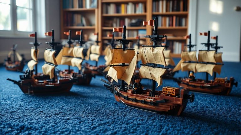 lego pirate ships dominating living room seas