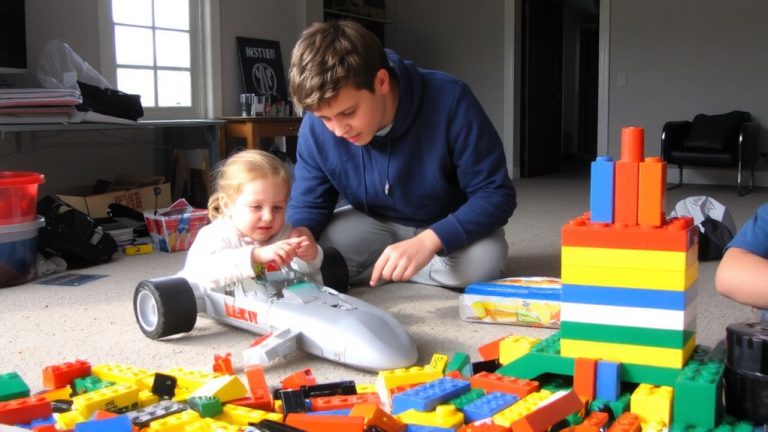 teens mentoring kids with lego